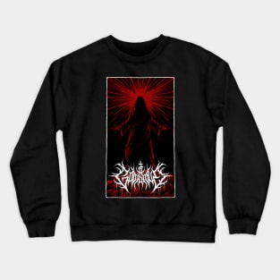 God is Love Redeemer  death metal design (crimson) Crewneck Sweatshirt